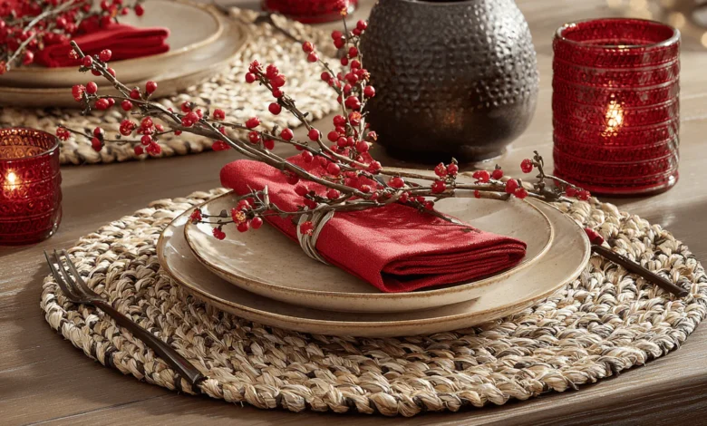 Red Table Cloth Glow