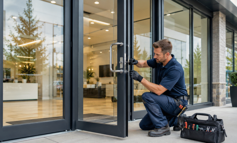 Aluminum Storefront Door Repair